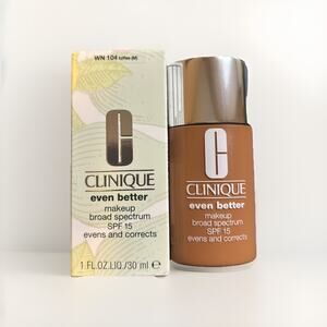 Clinique Even Better Makeup Broad Spectrum Spf 15 ~ WN 104 Toffee ~ 1 oz